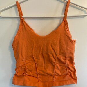 Free People Good Karma Ruched Crop Tank - Orange